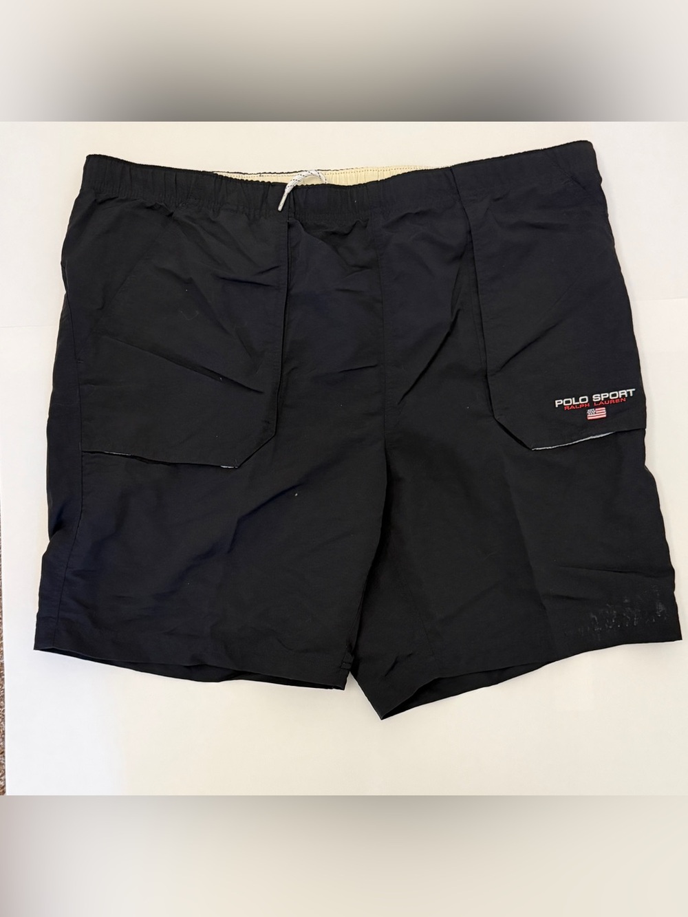 Polo Sport Ralph Lauren Black Swim Trunks with Patch Pockets